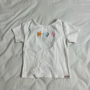 Women fitted shirt with sea designs